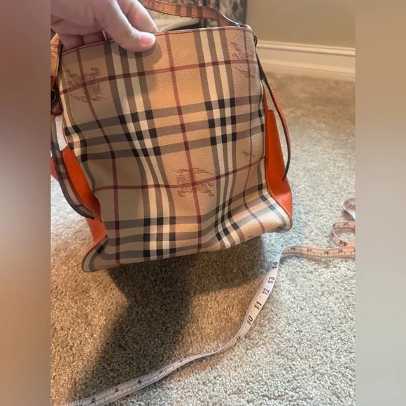 BURBERRY Multicolor PVC Leather Shoulder Bag Orange Tan - Picture 6 of 17